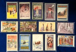 Postcards, Theatre, a selection of 14 theatre adverts for Charley's Aunt, Within the Law (2), An