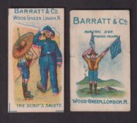 Trade cards, Barratt's, two type cards, Boy Scouts - Military Terms 'The Scout's Salute' (gd) &