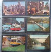 Postcards, a mainly foreign collection of approx. 280 cards in modern album, with approx. 150 USA