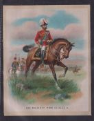 Tobacco silks, ITC (Canada), His Majesty King George V, two premium silks, one on horseback, the