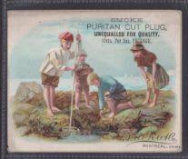 Cigarette card, Canada, Ritchie & Co, large advertising card for Puritan Cut Plug illustrated with