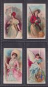 Cigarette cards, USA, Goodwin, Holidays, 4 cards, 14 July France, Garibaldi Day Italy, 4th July &