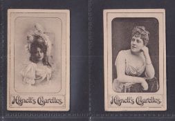 Cigarette cards, Hignett Beauties Gravure 'Cavalier' brand, 2 cards Handbook reference 198, pictures
