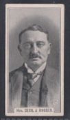 Cigarette card, Thomson & Porteous, Boer War Celebrities, 'STEW', type card, Hon. Cecil J. Rhodes (