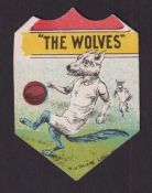 Trade card, W. N. Sharpe, Football, shield shaped card 'The Wolves' (vg) (1)