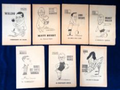 Football, a collection of seven Spanish issue paper biographies 1960/70's featuring Matt Busby,