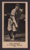Trade card, USA, Globe Clothing Co, Major League Baseball Players, type card, no 140 Pat Ragan (