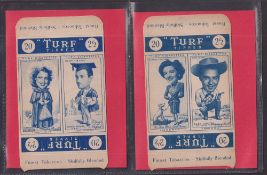 Cigarette cards, Carreras Turf uncut slides (2 per card) Famous Film Stars (set 25 cards) (gen gd)