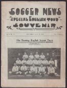 Football programme, Australia v England, 18 July 1925, English FA Tour match (gen gd)