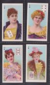 Cigarette cards, Canada, D Ritchie & Co, Beauties, p/c inset, Ref 500-200, Third set back in blue, 4