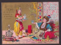 Trade advertising, Brooke Bond, two large size, early, artist-illustrated cards, both including