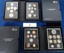 Coins, 5 Royal Mint collectors Proof Coin Sets for years 2016, 2017, 2018, 2019 and 2020.