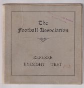 Football Association Referee Eyesight Test, a fold-out card, believed to be pre-world war 1, used to