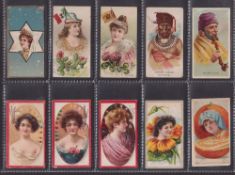 Cigarette cards, USA, 18 type cards, Allen & Ginter (3), Mayo, Duke (3, Horses (2 both fair) &