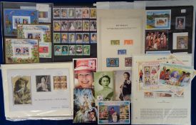Stamps, Folder of royal issues, loose and on leaves, miniature sheets, singles and blocks