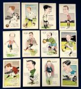 Trade cards, Football Favourite, Our Football Boys (set, 12 cards), postcard size, with plain