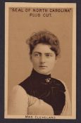 Cigarette card, USA, Marburg, Presidents, Statesmen, Actresses, 'X' size, type card, Mrs