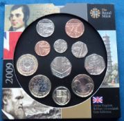 Coins, 2009 UK Brilliant Uncirculated Coin Collection pack including the Kew Gardens pagoda 50p coin
