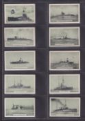 Cigarette cards, Godfrey Phillips, British Warships, standard sized (set 25 cards) (some cards