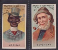 Cigarette cards, Japan, Murai, World's Smokers, two cards, African & Dutchman (gd) (2)