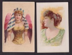 Cigarette cards, USA, Wm. G. Hills, two type cards, 'L' size, Actresses Sylvia Gerrish & Wings of 15