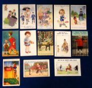 Postcards, 'Have You Got Any Cigarette Cards? A collection of 13 postally used or with message comic