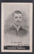 Cigarette card, Cohen, Weenen & Co, Heroes of Sport, Football, type card, D Allsopp, Notts.