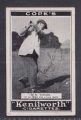 Cigarette card, Cope's Golf Strokes Series, type card no. 28 J H Taylor. The card has been signed on