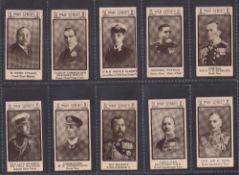 Trade cards, War Portraits, 10 cards, all different numbers, each card issued by a different