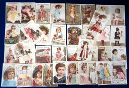Trade cards, France, Chocolat Moreuil, a collection of 50+, large size, non insert advertising