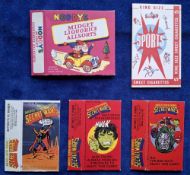 Trade card packets, 5 different packets (hulls only, no sliders) Primrose Marvel Super Heroes Secret