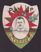 Trade card, Baines Shield, 'Play Up Tudhoe' with J. Lindsay player inset (vg) (1)
