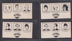 Trade cards, Brooke Bond, Place the Face Bingo, (Three Faces), 4 different cards, Anthony Barber/