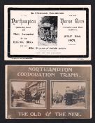 Postcards, Transport, Trams, Northampton, RPs, Old & New, Opening 1904 together with a b/w In
