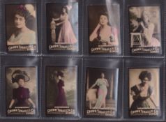 Cigarette cards, India, Crown Tobacco Co, Photo Series, Hand coloured, 'MF', 8 cards, Adrienne