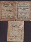 Portsmouth FC, Three Official Guides, 1911/12, 1912/13 & 1913/14, each one featuring a comprehensive