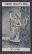 Cigarette card, Phillips, Beauties PLUMS, b/w, type card, Ref H186 picture no 77 (gd) (1)