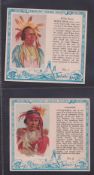 Cigarette cards, USA, Red Man Chewing Tobacco American Indian Chiefs (set 40 cards) including