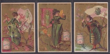 Trade cards, Liebig, Inset Girls, Ref s118, English edition (set, 6 cards) (some with sl toning to