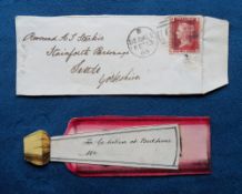 Greetings Card, a single card in the form of a medicine bottle with label. Complete with envelope