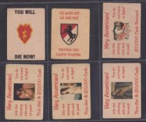 Trade cards, 6 Vietnamese Propaganda cards, issued in the 1970's. Issued by Dan Toc Glal Phong.