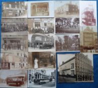 Postcards, Northants, 17 cards, RPs and printed to include trams, George Inn, Franklins Hotel,