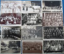 Postcards, Northants, Social History, RPs and printed to include Girl Guides, Boy Scouts, fire