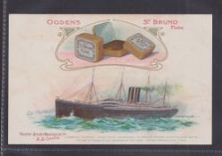 Cigarette card, Ogden's Liners Postcard type card, Pacific Steam Navigation Co SS Oruba (St Bruno