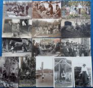 Postcards, Social History, 14 cards, mainly RPs to include Bushel race at Crystal Palace, Fishertown