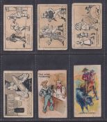 Cigarette & Trade cards, 6 scarce cards, Star of the World Boer War Cartoons (4), TSS Nautical