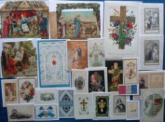 Greetings Cards, Religious, a selection of 80+ cards to include 3D, decoupage, silk, In Memoriam,
