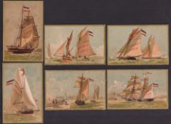 Trade cards, Liebig, Sailing Ships, ref S110, German edition (set, 6 cards) (some slight faults, one