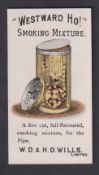 Cigarette card, Wills, Advertisement Card, Tobacco packet for 'Westward Ho! Smoking Mixture' (gd) (