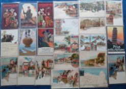 Postcards, Italy, a collection of approx. 65 Italian coloured illustrated cards with many chromos.